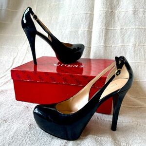 GUESS black platform heels, size 7.5
